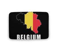 Belgium Map Belgian Flag Coral Fleece Rug Bathroom Mat Bedroom