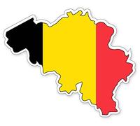Belgium MAP Silhouette Flag Vinyl CAR Van IPAD Laptop Stickers 98mm by 80mm