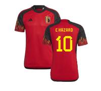 Belgium Men's 2022-2023 Home Shirt E Hazard 10 in Red | Size: XL Belgium Red XL