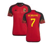 Belgium Men's 2022/23 Home Shirt - De Bruyne 7 in Red | Size: Small Belgium Red S