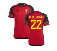 Belgium Men's 2022-23 Home Shirt De Ketelaere in Red | Size: Large Belgium Red L