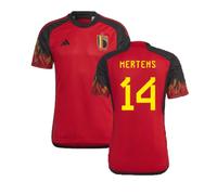 Belgium Men's 2022-23 Home Shirt Mertens 14 in Red | Size: Small Belgium Red S