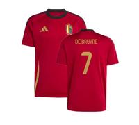 Belgium Men's 2024 - 2025 Home Fan Shirt - De Bruyne 7 in Red | Size: Medium Belgium Red M