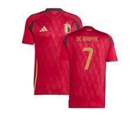 Belgium Men's 2024 - 2025 Home Shirt - De Bruyne 7 in Red | Size: Large Belgium Red L