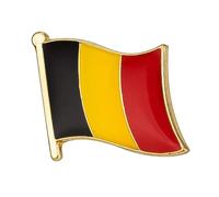 Belgium National Flag Metal Enamel Lapel Pin Badge - 1.9 x 1.6 cm Black Yellow Red Vertical Tricolour - Hard Enamel Finish with Secure Clasp for National Pride, Travel, Events, and Collectors