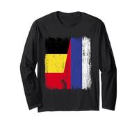 Belgium Russia Half Flag Belgian Russian Jersey Long Sleeve T-Shirt