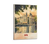 Belgium SPA Vintage Travel Poster Cool Artworks Painting Wall Art Canvas Prints Hanging Picture Home Decors Idea 16x24inch(40x60cm)