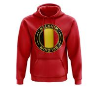 Belgium Women's Personalised Football Badge Hoodie in Red | Size: Medium Belgium Red M