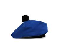 BELGLY 100% Wool Scottish Hat Tam o' Shanter Tammy Jimmy Flat Bonnet in Many Tartans (Cobalt)