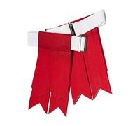 BELGLY Kilt Hose Sock Flashes for Men with Heavy Buckle Adjusters, Plain & Tartan Socks Kilt Flashes/Acrylic Wool Garter Pointed (Red Plain)