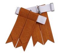 BELGLY Kilt Hose Sock Flashes for Men with Heavy Buckle Adjusters, Plain & Tartan Socks Kilt Flashes/Acrylic Wool Garter Pointed (Saffron)