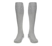 BELGLY Mens Kilt Socks Traditional Scottish Highland Wear Wool Kilt Hose Casual Wedding Sports Leg Warmers (Light Grey Silver, Medium)