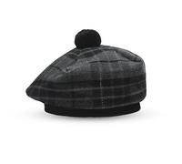 BELGLY Scottish Hat Tam o' Shanter Acrylic Tammy Jimmy Flat Bonnet in Many Tartans (Grey Watch Night)
