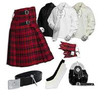 BELGLY Scottish Kilt for Men - 08 Pcs Kilt Accessories for Men, Scottish Outfit, Macdonald 34''