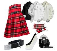 BELGLY Scottish Kilt for Men - 08 Pcs Kilt Accessories for Men, Scottish Outfit,MacGregor 52''