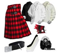 BELGLY Scottish Kilt for Men - 08 Pcs Kilt Accessories for Men, Scottish Outfit, Rob Roy 42''
