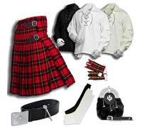 BELGLY Scottish Kilt for Men - 08 Pcs Kilt Accessories for Men, Scottish Outfit,Wallace 36''
