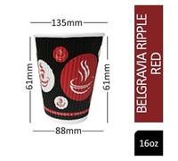 Belgravia 16oz Triple Walled Red Tea & Coffee Ripple Cups 25s PACK 20