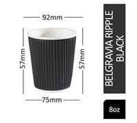 Belgravia 8oz Triple Walled Black Ripple Paper Cups 25's - PACK (20)