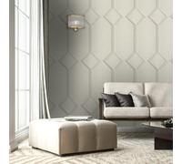 Belgravia Alessia Panel Heavyweight Textured Vinyl Wallpaper White 216