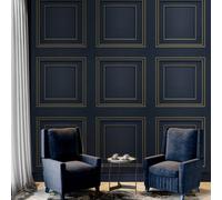 Belgravia Amara Panel Heavyweight Textured Vinyl Wallpaper Blue 7385