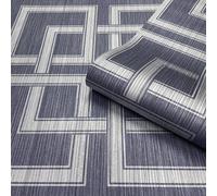 Belgravia Amara Square Heavyweight Textured Vinyl Wallpaper Blue 7380