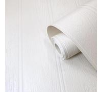 Belgravia Beaded Wood Panel Paintable Textured Wallpaper, White (5844)