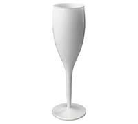 Belgravia Black or White Plastic Re-useable Champagne Flutes Pack 6’s (White)