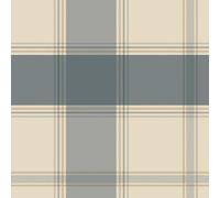 Belgravia Bramble Check Wallpaper - Rustic Checkered Wallpaper for Living Room, Bedroom, Hallway - Blue Tartan