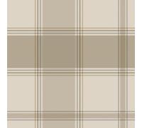 Belgravia Bramble Check Wallpaper - Rustic Checkered Wallpaper for Living Room, Bedroom, Hallway - Decorative Tartan Beige