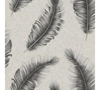 Belgravia Ciara Feather Heavyweight Textured Vinyl Wallpaper Grey 4401