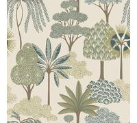 Belgravia Decor Akiko Floral Exotic Garden Trees and Foliage Themed Wallpaper Perfect for DIY Wallcovering, Bedrooms, Living Rooms, Hallways Lounges Green (2331)