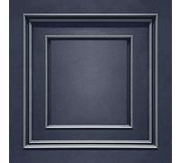 Belgravia Decor Amara Panel Vinyl Wallpaper Navy Blue/Silver 7387