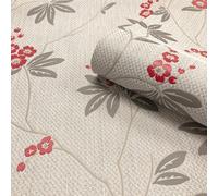 Belgravia Décor Amelie Blossom Beige/red Wallpaper