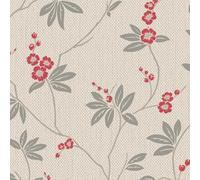 Belgravia Decor Amelie Blossom Beige Red Wallpaper 3022
