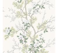 Belgravia Decor Bridget Delicate Floral Oriental Themed Matte Finish Wallpaper Perfect for Romantic Bedrooms Living Rooms Hallways Feature Wallcovering Cream (750)