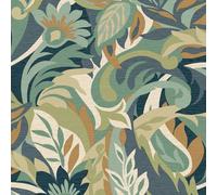 Belgravia Decor Casa Leaf Wallpaper - Modern Wallpaper for Living Room, Bedroom, Fireplace - Decorative Luxury Floral Wall Paper with Leaves & Flower Pattern (Green)