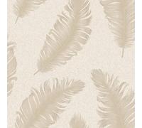 Belgravia Decor Ciara Glitter Feather Textured Vinyl Wallpaper Cream/Soft Beige/Silver 4402