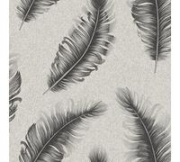 Belgravia Decor Ciara Glitter Feather Textured Vinyl Wallpaper Gunmetal Grey/Silver 4401