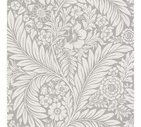 Belgravia Decor Florence Leaf Floral Arts and Crafts Style Wallpaper Ideal for Living Rooms Bedrooms Feature Walls Vintage Dining Rooms and Hallways in Soft Grey 723