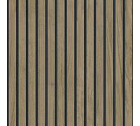 Belgravia Decor Panacea Wood Slats Panel Walnut Wallpaper P1157