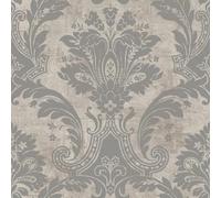 Belgravia Decor Plaster Damask Silver Cream Grey Wallpaper 2317