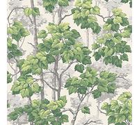 Belgravia Decor Rivington Green White Wallpaper 2500 - Foliage Trees Leaves