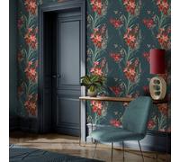 Belgravia Decor Thalia Teal Wallpaper