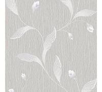 Belgravia Decor Tiffany Trail Soft Silver Wallpaper GB41319 - Italian Vinyl