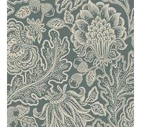 Belgravia Fernhurst Floral Trail Wallpaper - Flowery Wallpaper with Metallic Detailing - Modern Wallpaper for Living Room, Bedroom, Hallway - Decorative Luxury Wallpaper - Green