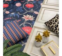 Belgravia Forbidden Fruit Floral Wallpaper Blue 39003