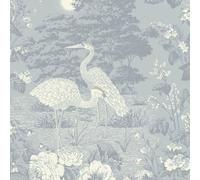 Belgravia Izumi Crane Wallpaper in Blue Belgravia Blue