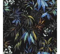 Belgravia Kanata Leaf Wallpaper in Blue Belgravia Blue