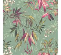 Belgravia Kanata Leaf Wallpaper in Green Belgravia Green